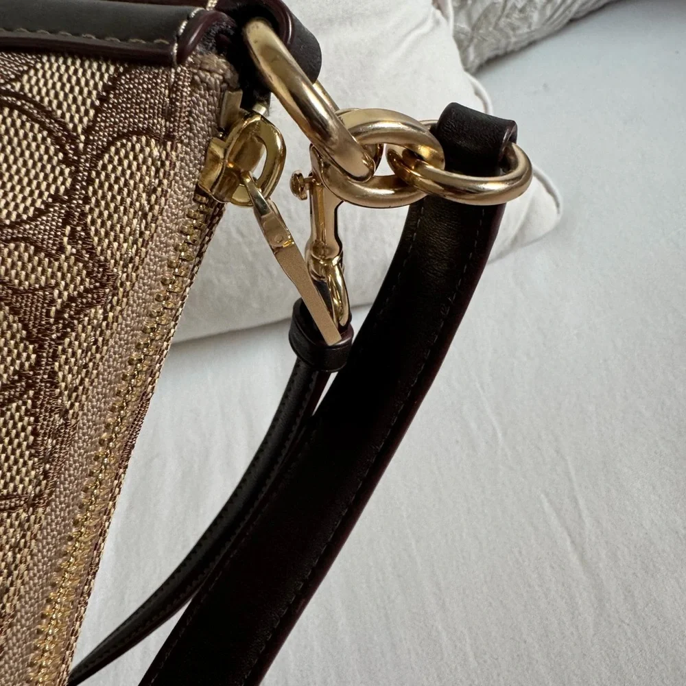 Coach Tan and Brown Signature Shoulder Bag with Wallet NWOT - Picture 6 of 15